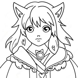 Wolf Girl Anime Coloring Page 27763-22409