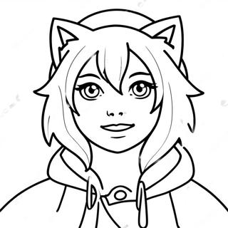 Wolf Girl Anime Coloring Page 27763-22411