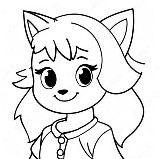 Cute Wolf Girl Anime Character Coloring Page 27764-22408