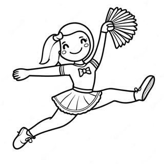 All Star Cheerleader Performing A Stunt Coloring Page 27783-22424