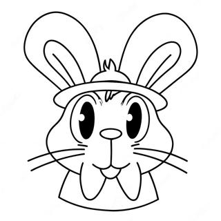 Funny Bugs Bunny In A Hat Coloring Page 27814-22449