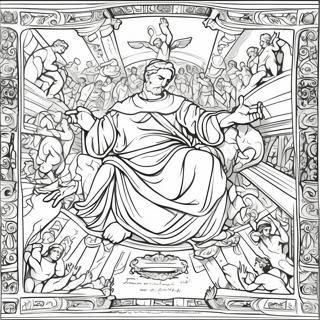 Detailed Sistine Chapel Ceiling Coloring Page 27824-22461