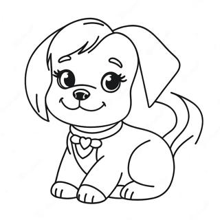 Puppy Barbie Dog Coloring Pages