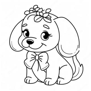 Cute Puppy Barbie Dog With Bow Coloring Page 27834-22469