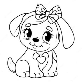 Cute Puppy Barbie Dog With Bow Coloring Page 27834-22470