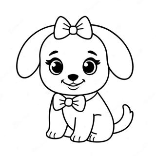 Cute Puppy Barbie Dog With Bow Coloring Page 27834-22471