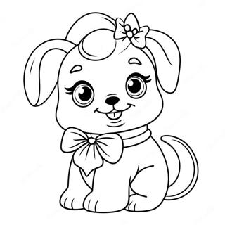 Cute Puppy Barbie Dog With Bow Coloring Page 27834-22472