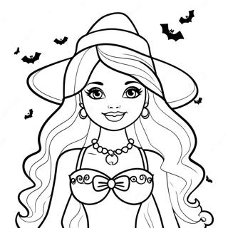 Halloween Barbie Coloring Pages