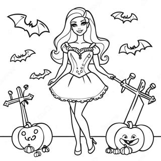 Halloween Barbie Coloring Page 27893-22506