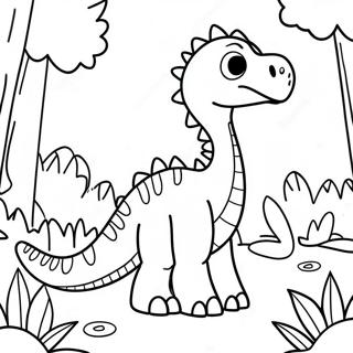 Cute Therizinosaurus In A Forest Coloring Page 27924-22537