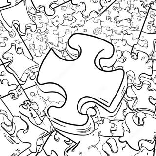 Colorful Autism Puzzle Pieces Coloring Page 2792-2333