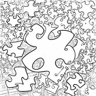 Colorful Autism Puzzle Pieces Coloring Page 2792-2336