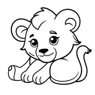 Cute Lion Cub Sleeping Coloring Page 27934-22546