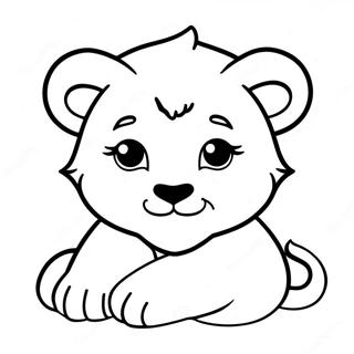 Cute Lion Cub Sleeping Coloring Page 27934-22548