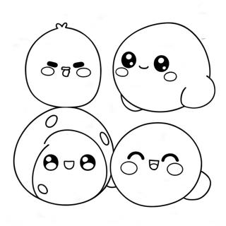 Cute Mochi Characters Coloring Page 28014-22605