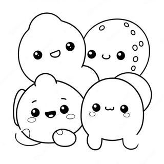 Cute Mochi Characters Coloring Page 28014-22606