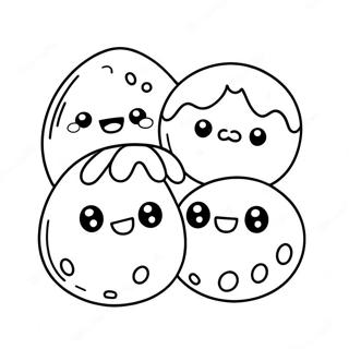 Cute Mochi Characters Coloring Page 28014-22607