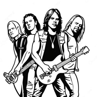 Metallica Band Members Coloring Page 28024-22619