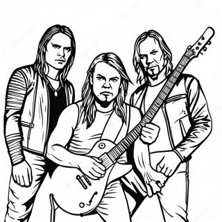 Metallica Band Members Coloring Page 28024-22620