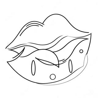 Cute Cartoon Lips Coloring Page 28044-22633