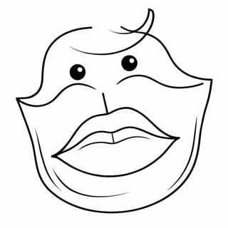 Cute Cartoon Lips Coloring Page 28044-22634