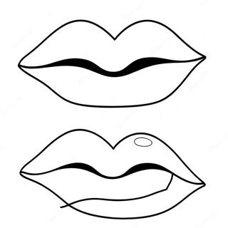 Cute Cartoon Lips Coloring Page 28044-22635