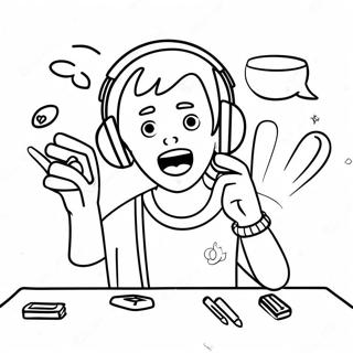 Funny Youtuber In Action Coloring Page 28054-22644