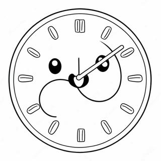 Cute Cartoon Clock Coloring Page 28084-22661