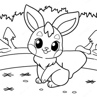 Cute Glaceon In A Winter Wonderland Coloring Page 28094-22669