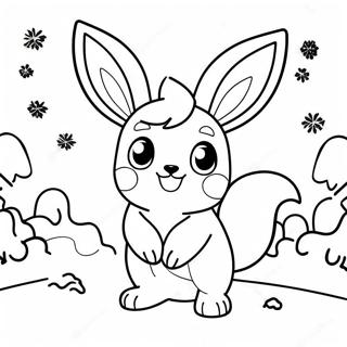 Cute Glaceon In A Winter Wonderland Coloring Page 28094-22670