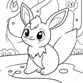 Cute Glaceon In A Winter Wonderland Coloring Page 28094-22671