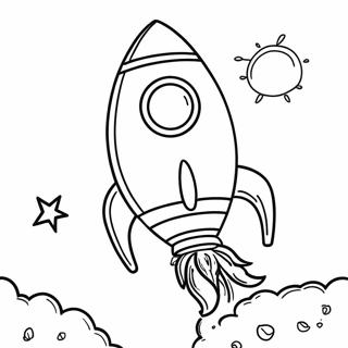 Colorful Rocket Launching Coloring Page 28104-22680