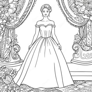 Elegant Woman In A Dress Coloring Page 2812-2350