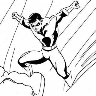 Dynamic Nightwing In Flight Coloring Page 28134-22705