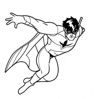 Dynamic Nightwing In Flight Coloring Page 28134-22708