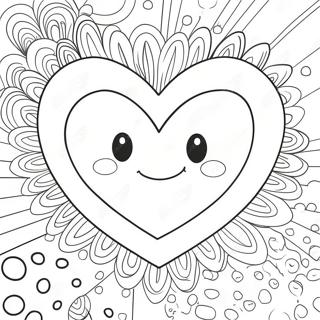 Cute Heart With Smiley Face Coloring Page 28154-22715