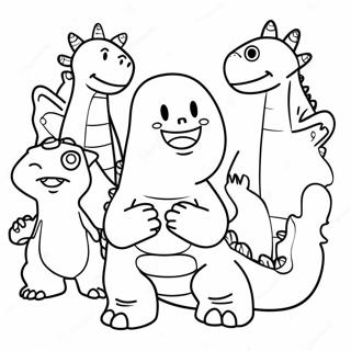 Cute Among Us Godzilla With Friends Coloring Page 28164-22725