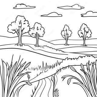 Kentucky Bluegrass Landscape Coloring Page 28193-22746