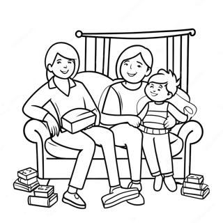 Cozy Family Movie Night Coloring Page 28204-22754