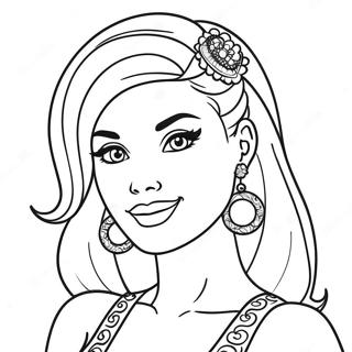 Sparkly Barbie Head Coloring Page 28254-22797