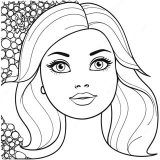 Sparkly Barbie Head Coloring Page 28254-22798