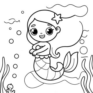 Cute Mermaid Coloring Pages