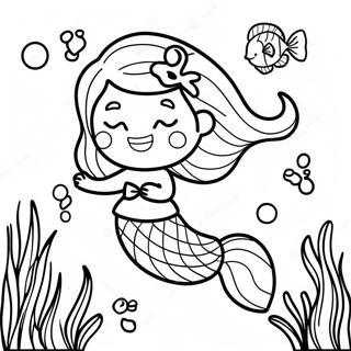 Cute Mermaid Underwater Scene Coloring Page 28273-22811