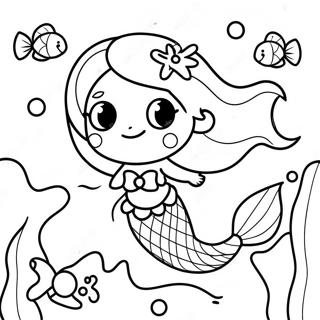 Cute Mermaid Underwater Scene Coloring Page 28273-22812