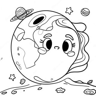 Luna And Earth In Space Coloring Page 28284-22837