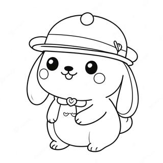 Pompompurin With Adorable Hat Coloring Page 282-237