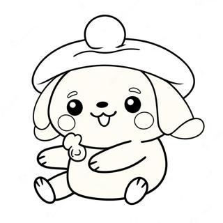 Pompompurin With Adorable Hat Coloring Page 282-238