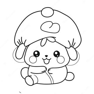 Pompompurin With Adorable Hat Coloring Page 282-240