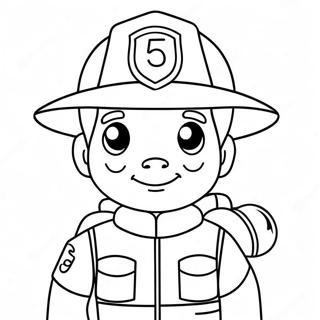 Cute Cartoon Firefighter Coloring Page 2832-2367