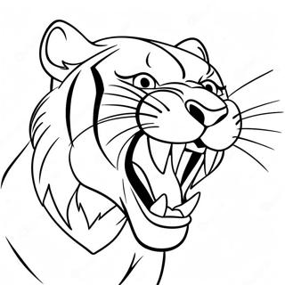 Fierce Saber Tooth Tiger Roaring Coloring Page 28334-22861